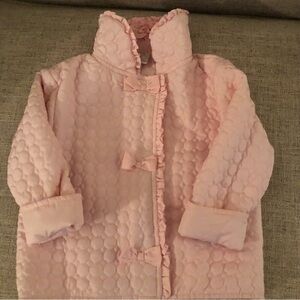 Pink Quilted Coat with Bow Accents Lightweight 12 Month